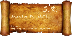 Spindler Kornél névjegykártya